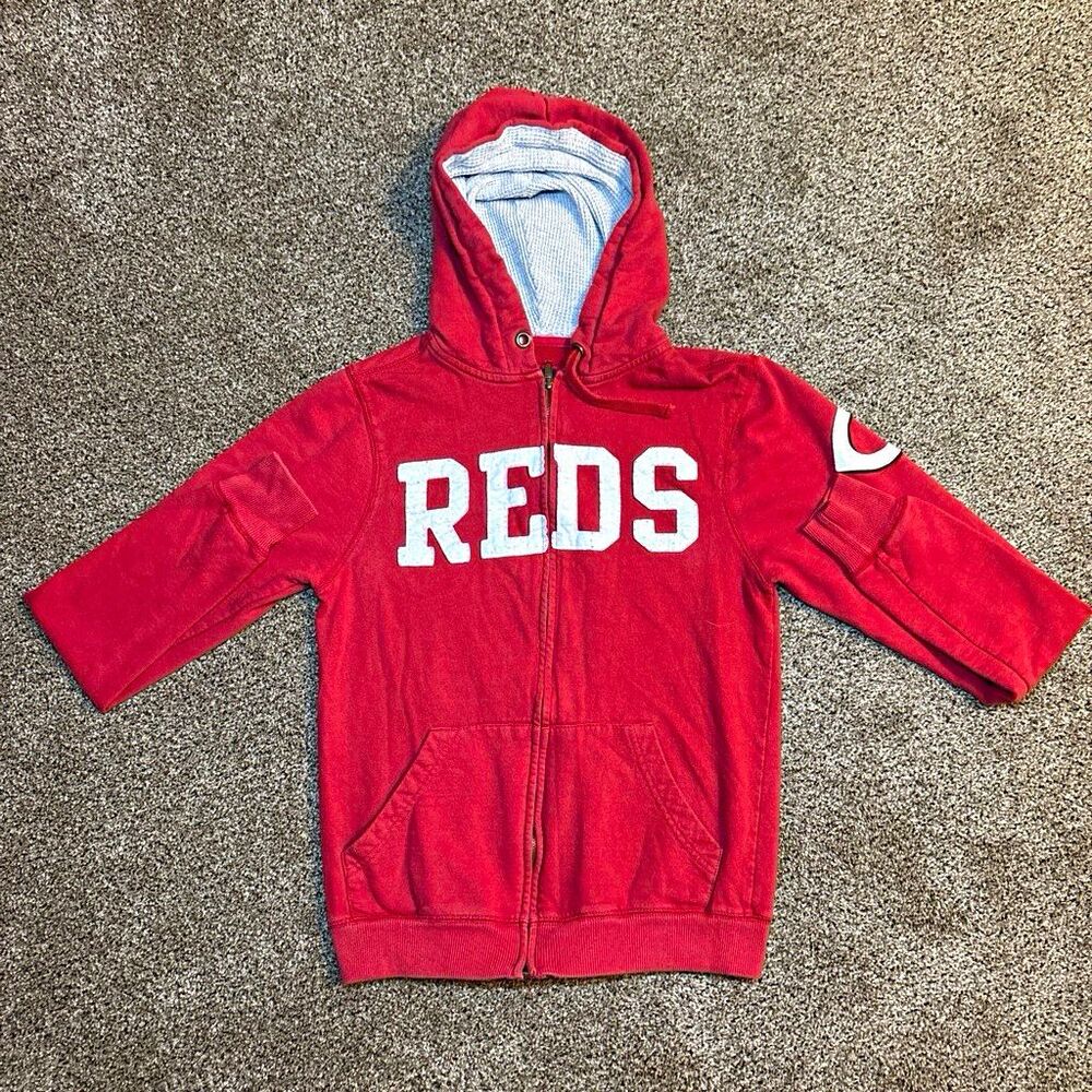 Soft As A Grape Cincinnati Reds Red Full-Zip Hoodie Sweatshirt Size S